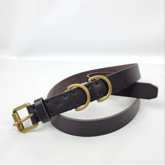 FRYE Genuine Leather Belt Sz Medium Gold Hardware - Picture 1 of 4